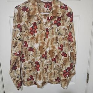 Christie &Jill Floral Print Women's Top Sz 10 Vtg